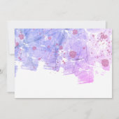 Moderne artistieke zwendel roze en Paarse bruiloft Save The Date (Achterkant)