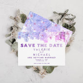 Moderne artistieke zwendel roze en Paarse bruiloft Save The Date