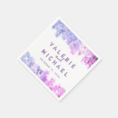 Moderne artistieke zwendel roze en Paarse bruiloft Servet (Hoek)