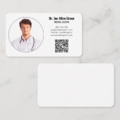 Moderne arts Foto QR Code Minimalist 👩‍ Visitekaartje (Voorkant / Achterkant)