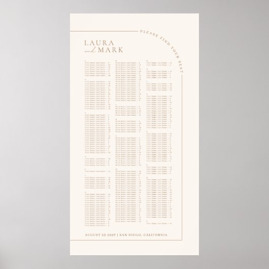 Moderne artsalfabetische bruiloft-kaarten poster (Voorkant)