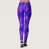 Moderne Artsy Abstracte Kosmische Paarse Marmeren Leggings (Achterkant)