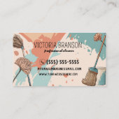 Moderne Artsy Color Splash Professionele Reiniger Visitekaartje (Achterkant)