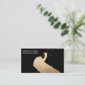 Moderne Artsy Gouden Zwarte Baard Illustratie Barb Visitekaartje (Staand voorkant)