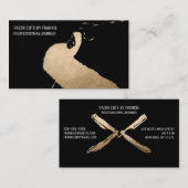 Moderne Artsy Gouden Zwarte Baard Illustratie Barb Visitekaartje (Voorkant / Achterkant)