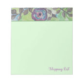 Moderne Artsy Paarse bloem boodschappenlijst Notitieblok (Voorkant)