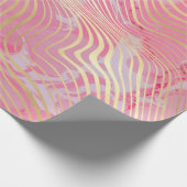 Moderne Artsy Roze Gouden Gebogen Strepen Marmer Cadeaupapier (Hoek)