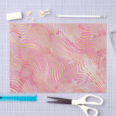 Moderne Artsy Roze Gouden Gebogen Strepen Marmer Tissuepapier (Craft)