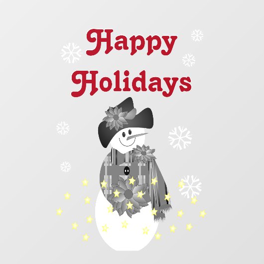 Moderne Artsy Sneeuwman Raamsticker (Vel)