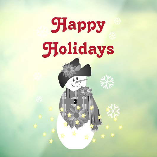 Moderne Artsy Sneeuwman Raamsticker (Vel 3)