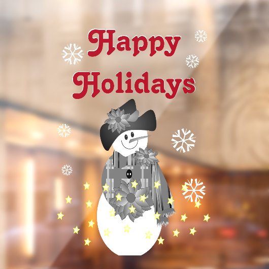 Moderne Artsy Sneeuwman Raamsticker (Vel 2)