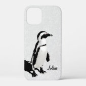 Moderne Artsy Zwart Witte Pinguïn Case-Mate iPhone Case (Achterkant)