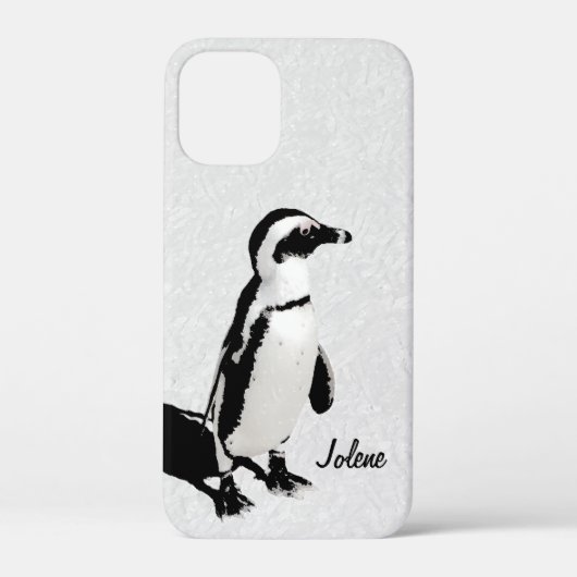 Moderne Artsy Zwart Witte Pinguïn Case-Mate iPhone Case (Achterkant)