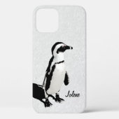 Moderne Artsy Zwart Witte Pinguïn Case-Mate iPhone Case (Achterkant)