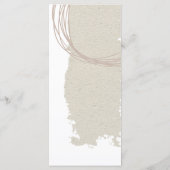 Moderne Arty Circulaire Lijnen Vorm Beige Bruiloft Menu (Achterkant)