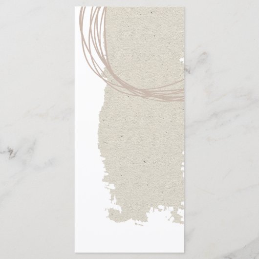 Moderne Arty Circulaire Lijnen Vorm Beige Bruiloft Menu (Achterkant)