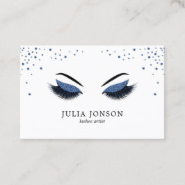 Moderne as met donkerblauwe glitter Makeup Artist Visitekaartje