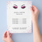 Moderne as met donkerroze glitter Makeup artiest Flyer (Hand)