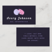 Moderne ASL Gebarentaal Instructeur Vertaler Fun Visitekaartje (Voorkant / Achterkant)