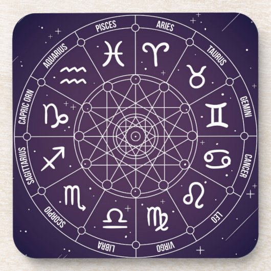 Moderne astrology Wheel zodiagift Bier Onderzetter (Voorkant)