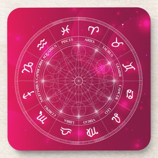 Moderne astrology Wheel zodiagift Bier Onderzetter (Voorkant)
