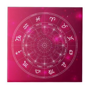 Moderne astrology Wheel zodiagift Tegeltje