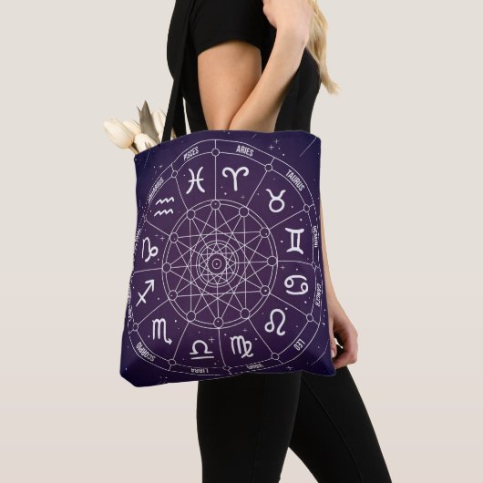 Moderne astrology Wheel zodiagift Tote Bag (Dichtbij)