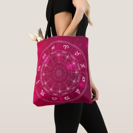 Moderne astrology Wheel zodiagift Tote Bag (Dichtbij)