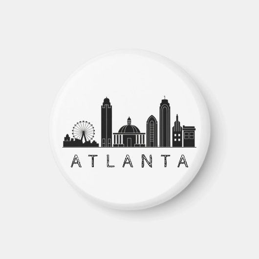 Moderne Atlanta Georgia gestileerde  Silhouet Magneet (Voorkant)