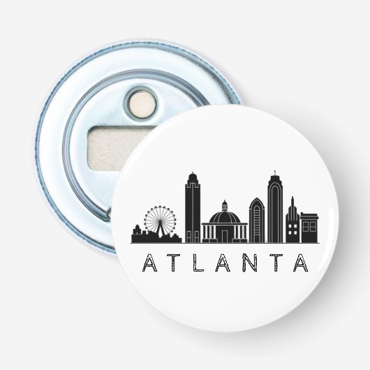 Moderne Atlanta Georgia gestileerde skyline Button Flesopener (Voorkant)