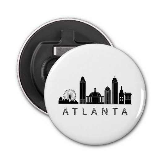 Moderne Atlanta Georgia gestileerde skyline Button Flesopener (Voorkant)