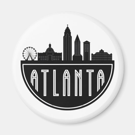 Moderne Atlanta Georgia gestileerde skyline Magneet (Voorkant)