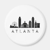 Moderne Atlanta Georgia gestileerde skyline Magneet (Voorkant)