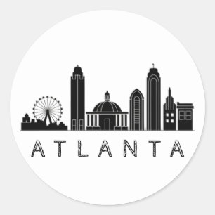 Moderne Atlanta Georgia gestileerde skyline Ronde Sticker