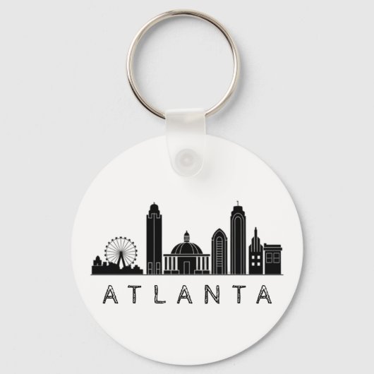 Moderne Atlanta Georgia gestileerde skyline Sleutelhanger (Voorkant)
