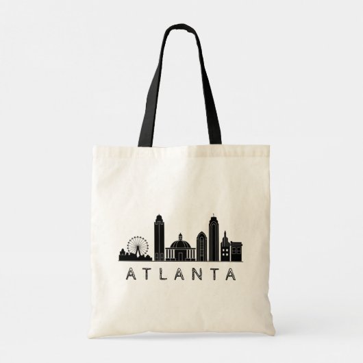 Moderne Atlanta Georgia gestileerde skyline Tote Bag (Achterkant)