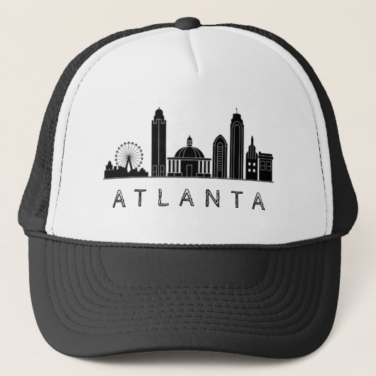 Moderne Atlanta Georgia gestileerde skyline Trucker Pet (Voorkant)