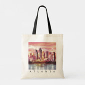Moderne Atlanta Georgia gestileerde Waterverf Tote Bag (Achterkant)