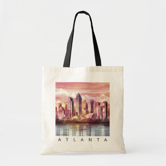 Moderne Atlanta Georgia gestileerde Waterverf Tote Bag (Voorkant)