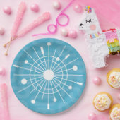 Moderne Atomic Sputnik Sneeuwvlok Kerstmis MCM Papieren Bordje (Feest)