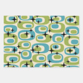 Moderne atoompatronen uit het midden van de eeuw inpakpapier vel (Voorkant 3)