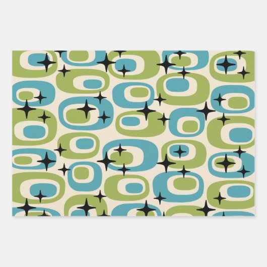 Moderne atoompatronen uit het midden van de eeuw inpakpapier vel (Voorkant 3)