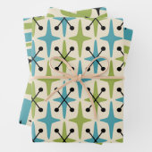 Moderne atoompatronen uit het midden van de eeuw inpakpapier vel (In situ)