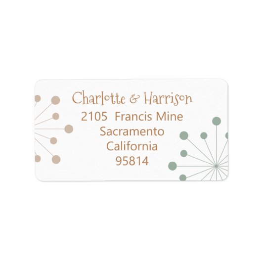 Moderne atoomstartbruiloft midden eeuw etiket (Voorkant)