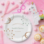 Moderne atoomstartbruiloft midden eeuw papieren bordje (Feest)