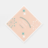 Moderne atoomstartbruiloft midden eeuw servet (Hoek)