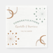 Moderne atoomstartbruiloft midden eeuw servet (Voorkant)