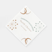 Moderne atoomstartbruiloft midden eeuw servet (Hoek)