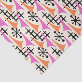 Moderne atoomtijdpatroon uit het midden van de eeu tissuepapier (Detail)