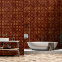Moderne Auburn en namaak gouden abstracte geometri Behang